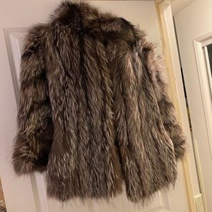 Black fox real fur winter jacket